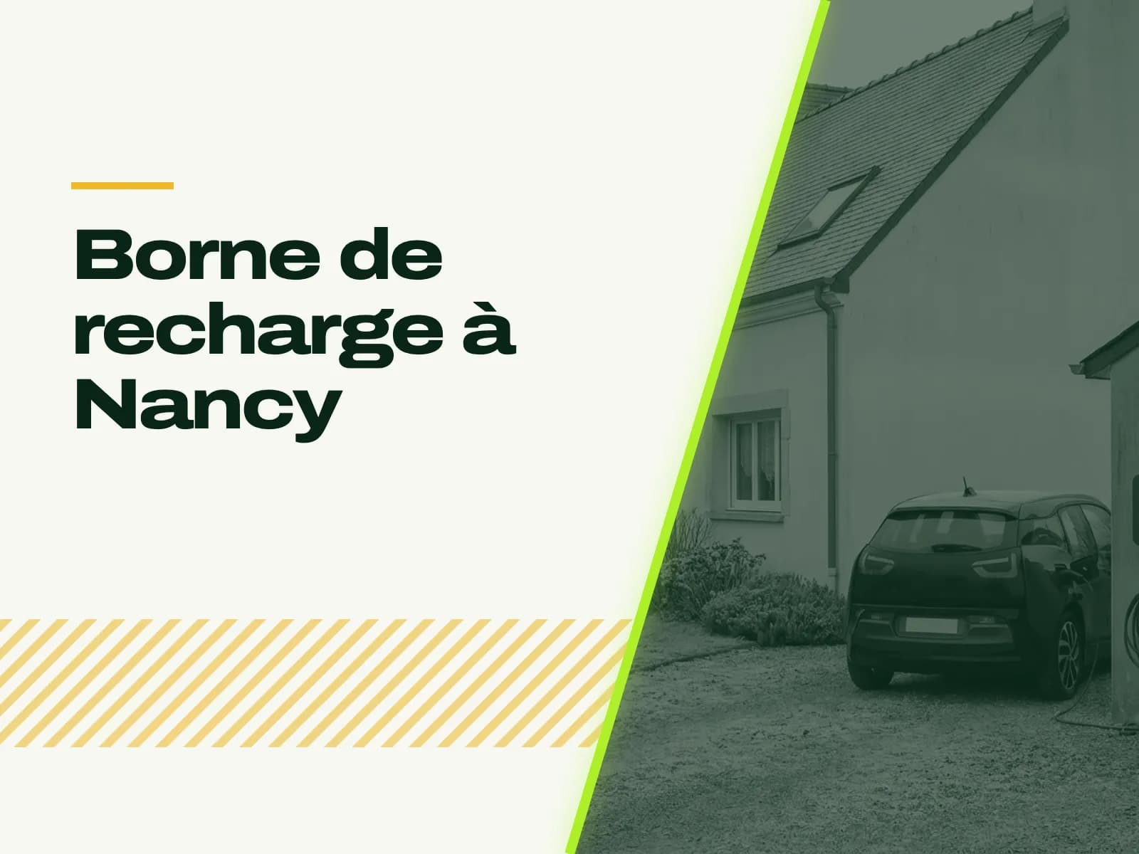 Le titre de l’article affiché face à la photo : maison à l’enduit clair et au toit d’ardoise, une petite voiture électrique branchée devant le garage, sur le gravier.